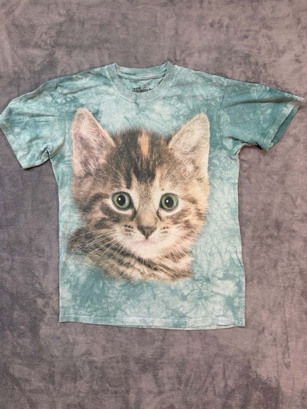 The Mountain Tyler The Kitten Size S Blue Tie Dye T-Shirt